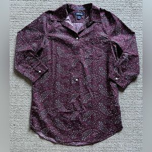 Lands End Fall Floral Supima Button Down Shirt